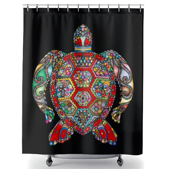 Hawaiian Tie Dye Sea Turtle, Hawaii Gifts for Kids Shower Curtains