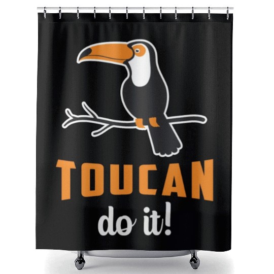 Toucan Do It Bird Watcher Watching Retro Toucans Shower Curtains