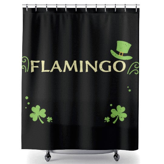 Flamingo - St. Patrick's Day Shower Curtains