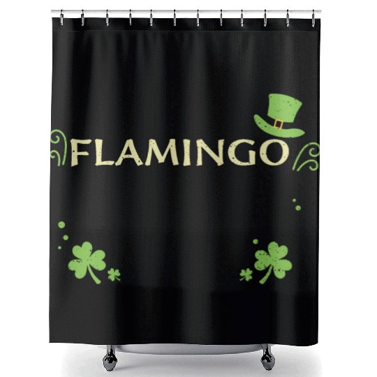 Flamingo - St. Patrick's Day Shower Curtains