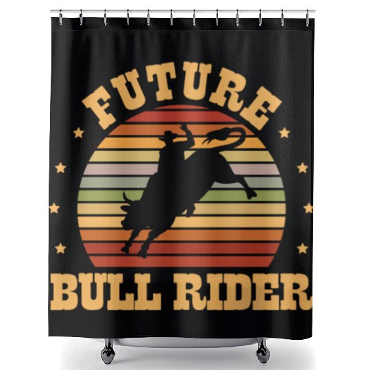 Future Bull Rider Bull Riding Western Rodeo Cowboy Shower Curtains