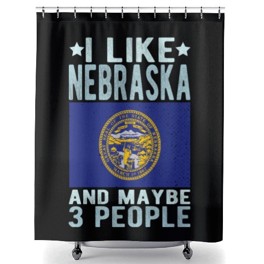 Nebraska Flag US State Shower Curtains