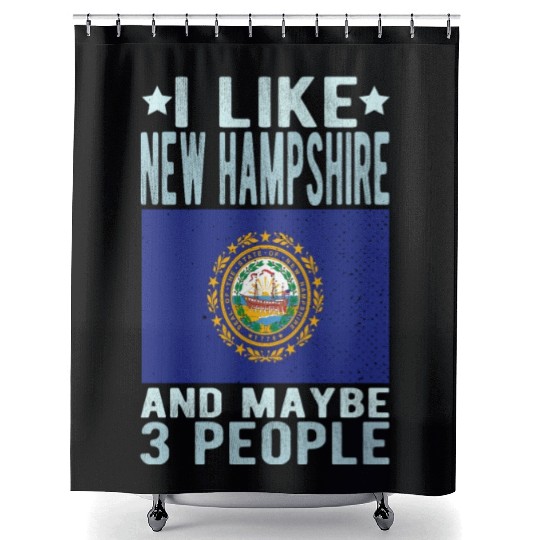 New Hampshire Flag US State Shower Curtains