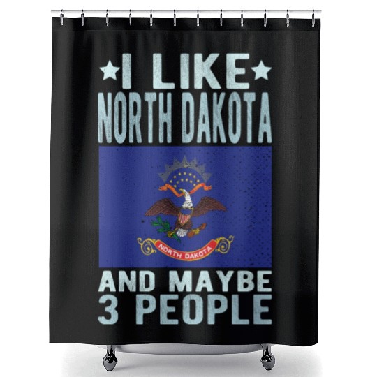 North Dakota Flag US State Shower Curtains