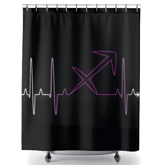 Sagittarius Heartbeat Shower Curtains