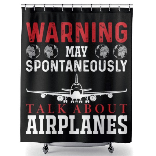 Airplane Mechanic Aviation Technician Shower Curtains
