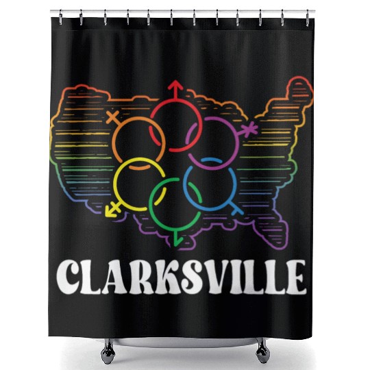 Clarksville Pride Month Pride Flag LGBT Community Shower Curtains