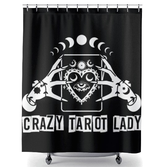 Divination Crazy Tarot Lady Crystal Ball Tarot Shower Curtains