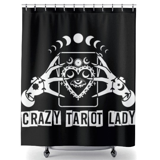 Divination Crazy Tarot Lady Crystal Ball Tarot Shower Curtains