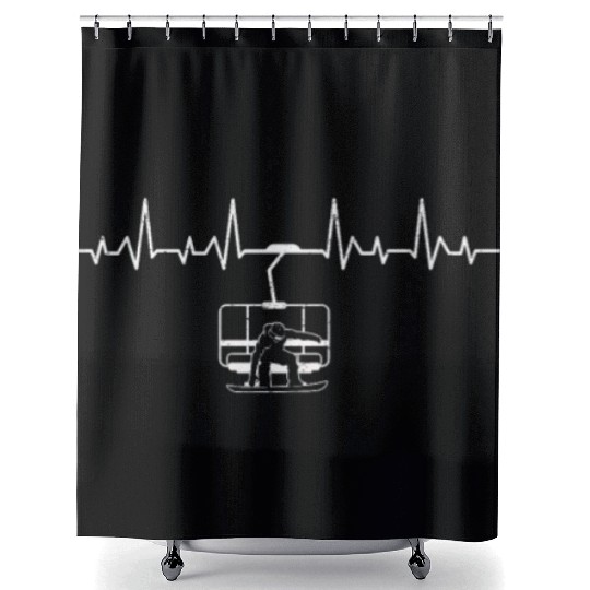 Snowboarding Gondola Snowboarder Shower Curtains