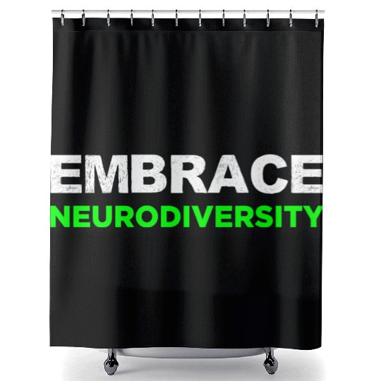 Neurodiversity Embrace ADHD Autism ASD Rainbow Shower Curtains