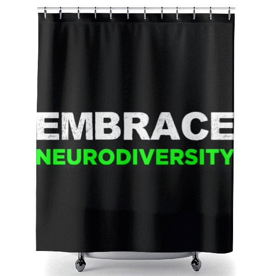 Neurodiversity Embrace ADHD Autism ASD Rainbow Shower Curtains