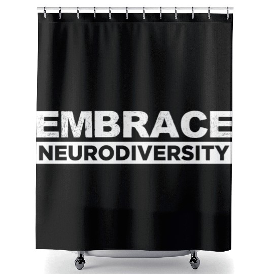 Neurodiversity Embrace ADHD Autism ASD Rainbow Shower Curtains