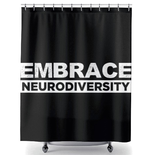 Neurodiversity Embrace ADHD Autism ASD Rainbow Shower Curtains
