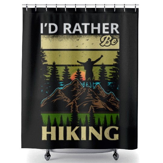 Hiking Mountains Camping Outdoor Adventure Shower Curtains