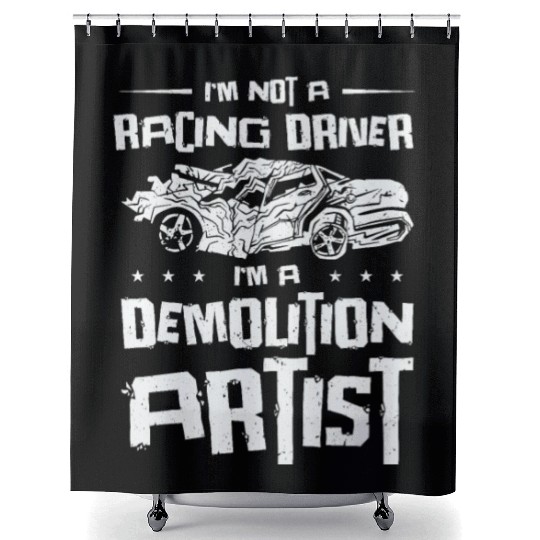 Demolition Derby Car Demo Driver Shower Curtains