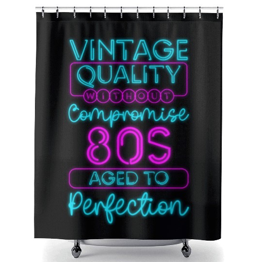 80S Old School Geek Neon Shower Curtains