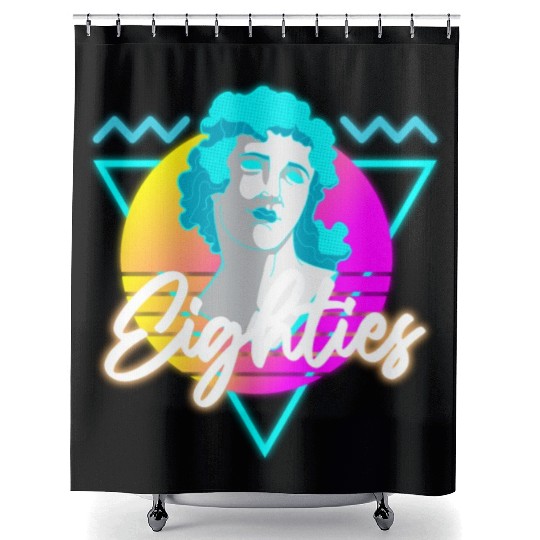 Retro Disco Nostalgia Neon Shower Curtains