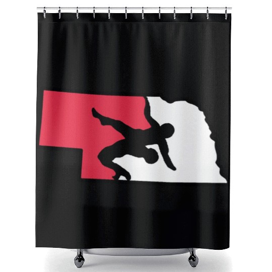 Nebraska Wrestling (State Colors) Shower Curtains