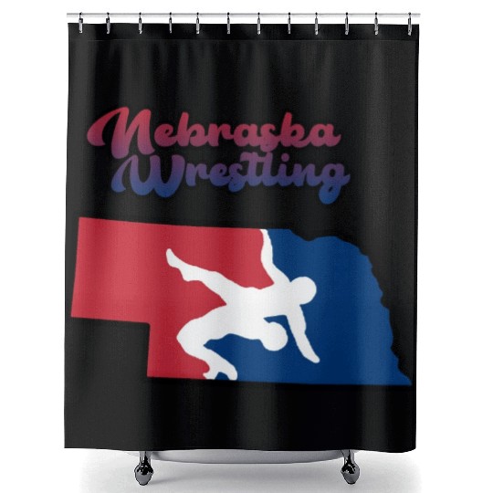 Nebraska Wrestling (USA Colors) Shower Curtains