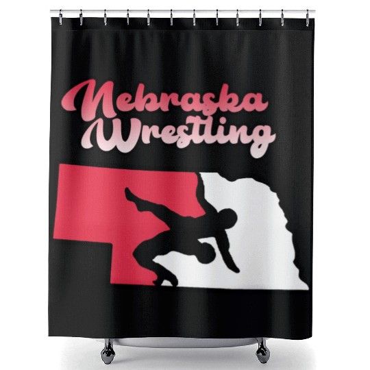Nebraska Wrestling (State Colors) Shower Curtains
