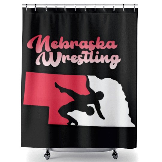 Nebraska Wrestling (State Colors) Shower Curtains