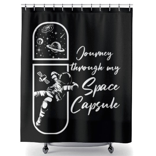 Space Capsule Science Fan Galaxy Astronaut Shower Curtains