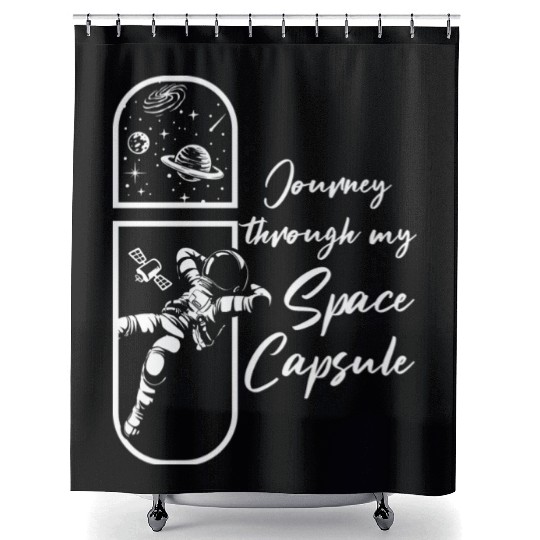 Space Capsule Science Fan Galaxy Astronaut Shower Curtains