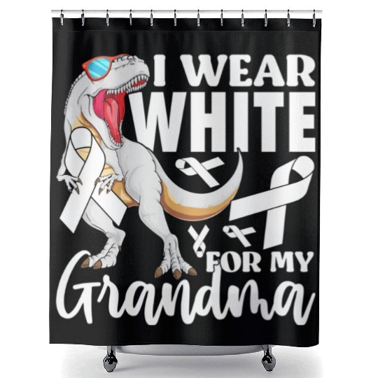 I Wear White For My Grandma Lung Cancer Awareness Shower Curtains