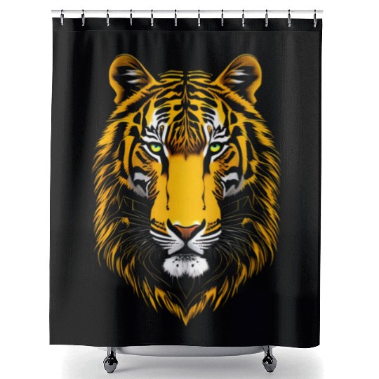 Tiger Face Shower Curtains