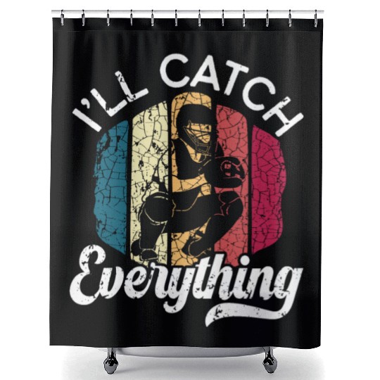 Baseball Lover Baseball Player Baseball Catcher Shower Curtains