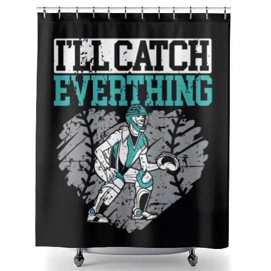 Baseball Lover Baseball Player Baseball Catcher Shower Curtains