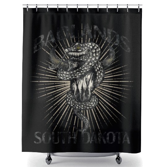 Badlands Us National Park South Dakota Bison Shower Curtains