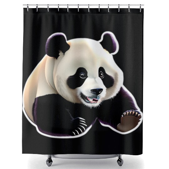 Cute Panda Bear Shower Curtains