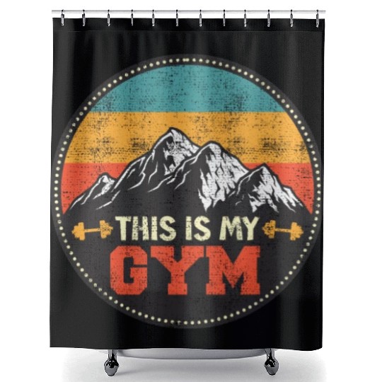 Mountain Fan This is my Gym Summit Sports Hiking Shower Curtains