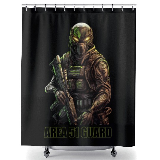 Area 51 Guard Shower Curtains