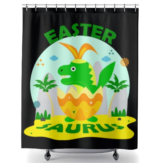 Easter Saurus Shower Curtains