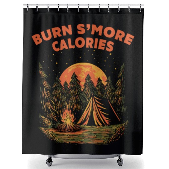 Burn Smore Calories Camping Workout Camper Gym Hik Shower Curtains