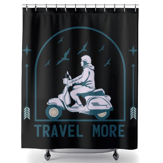 Travel More Vacation Explore Wanderlust Holidays 3 Shower Curtains