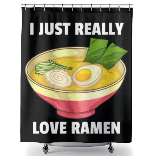 Ramen Life Noodle Lovers Japanese Bowl aesthetic Shower Curtains