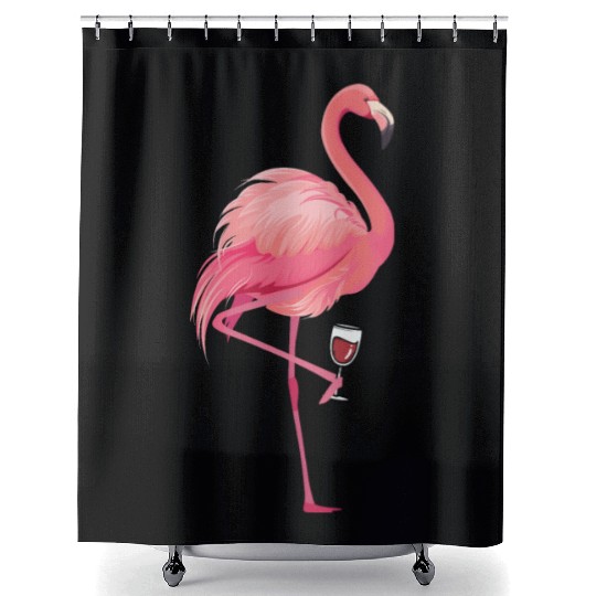 Flamingo Wine Shower Curtains