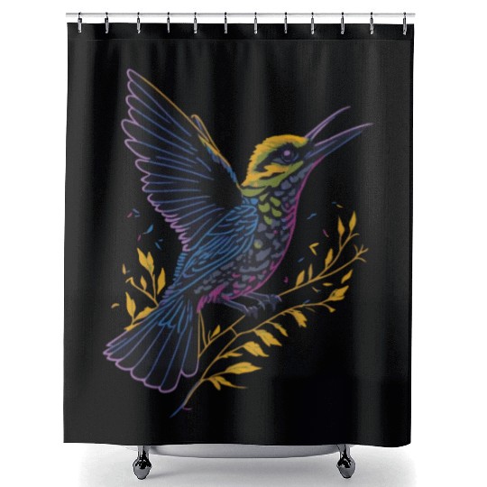 Nature Lovers - Charming Hummingbird Shower Curtains