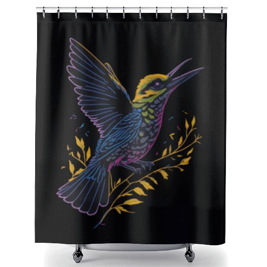 Nature Lovers - Charming Hummingbird Shower Curtains