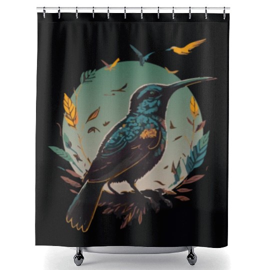Nature Lovers - Charming Hummingbird Shower Curtains