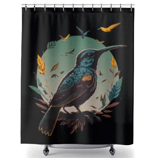 Nature Lovers - Charming Hummingbird Shower Curtains