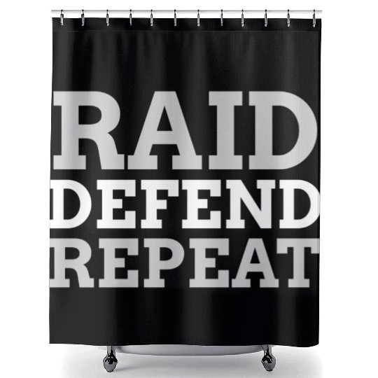 Raid Defend Repeat | Kabaddi Sport Shower Curtains