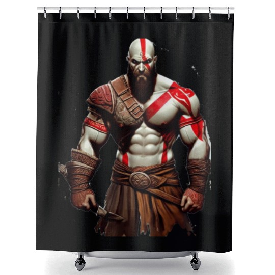 iconic Kratos, the God of War Shower Curtains