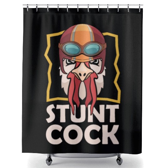Cock Stunt Cock Chicken Lovers Cock Lover Shower Curtains