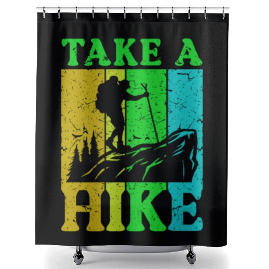 Take a Hike Wanderlust Hiker Hiking Mountains Shower Curtains