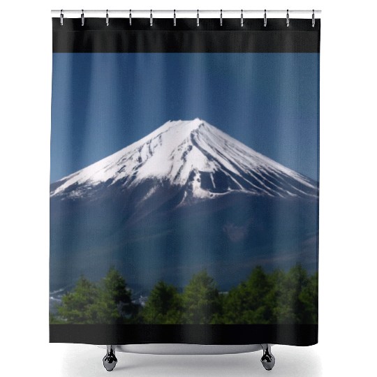 Mount Fuji Japan Panorama Souvenir Travel Trip Shower Curtains